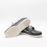 Sebago Docksides Portland boat moccasin in blue leather