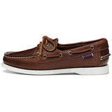 Sebago Docksides Portland CRMX boat moccasin in burgundy leather