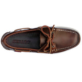 Sebago Docksides Portland CRMX boat moccasin in burgundy leather