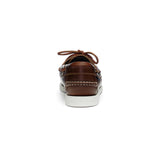 Sebago Docksides Portland CRMX boat moccasin in burgundy leather