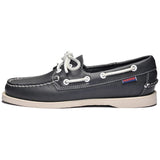 Sebago Docksides Portland boat moccasin in blue leather