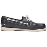 Sebago Docksides Portland boat moccasin in blue leather