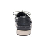 Sebago Docksides Portland boat moccasin in blue leather