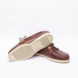 Sebago Docksides Portland CRMX boat moccasin in burgundy leather